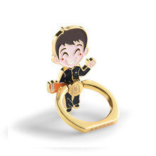 custom metal gold plated cartoon man paint removable cellphone ring holder